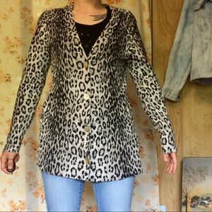 Snow leopard print cardigan